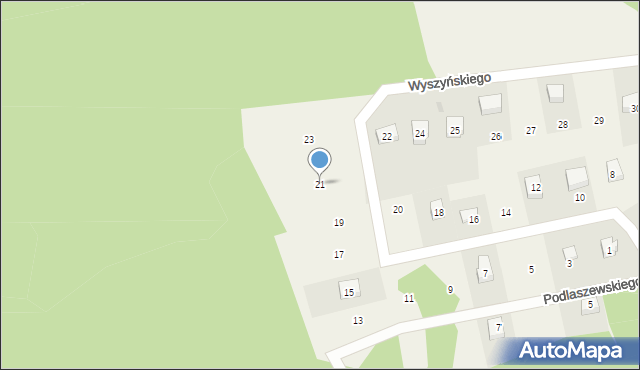 Dziemiany, Wyszyńskiego Stefana, ks. kard., 21, mapa Dziemiany