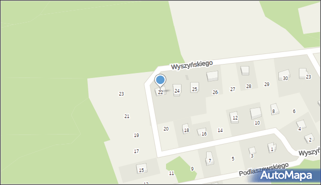 Dziemiany, Wyszyńskiego Stefana, ks. kard., 22, mapa Dziemiany