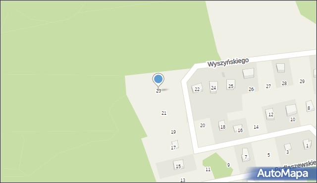 Dziemiany, Wyszyńskiego Stefana, ks. kard., 23, mapa Dziemiany