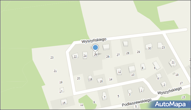 Dziemiany, Wyszyńskiego Stefana, ks. kard., 25, mapa Dziemiany