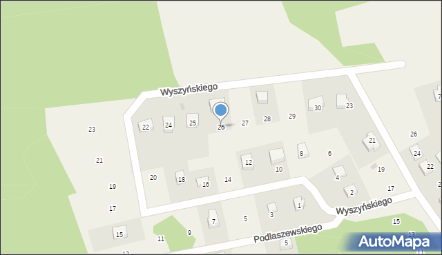 Dziemiany, Wyszyńskiego Stefana, ks. kard., 26, mapa Dziemiany