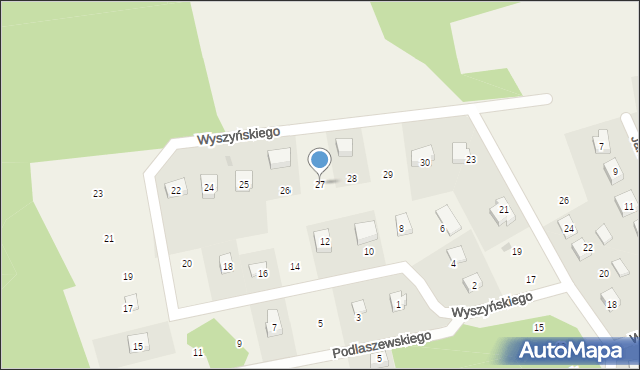 Dziemiany, Wyszyńskiego Stefana, ks. kard., 27, mapa Dziemiany