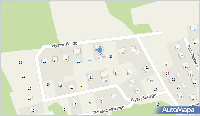 Dziemiany, Wyszyńskiego Stefana, ks. kard., 28, mapa Dziemiany