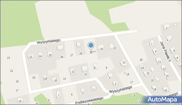 Dziemiany, Wyszyńskiego Stefana, ks. kard., 29, mapa Dziemiany