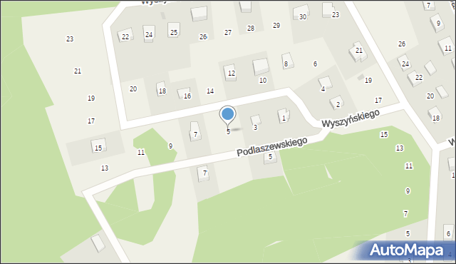 Dziemiany, Wyszyńskiego Stefana, ks. kard., 5, mapa Dziemiany