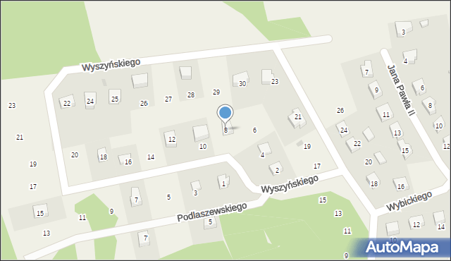 Dziemiany, Wyszyńskiego Stefana, ks. kard., 8, mapa Dziemiany