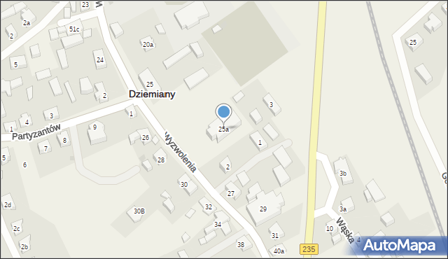 Dziemiany, Wyzwolenia, 25a, mapa Dziemiany