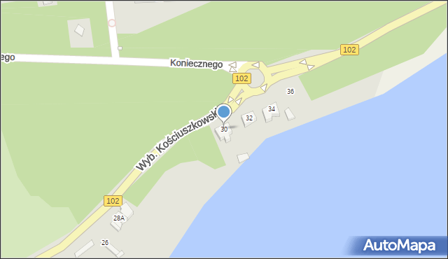 Dziwnów, Wybrzeże Kościuszkowskie, 30, mapa Dziwnów