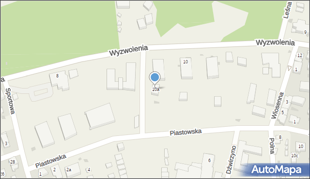 Dźwirzyno, Wyzwolenia, 10a, mapa Dźwirzyno