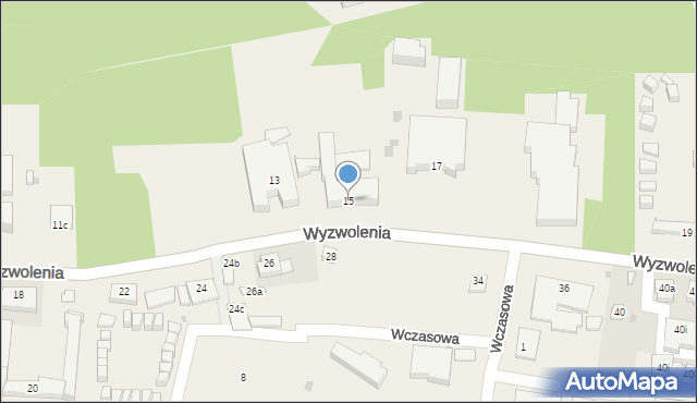 Dźwirzyno, Wyzwolenia, 15, mapa Dźwirzyno