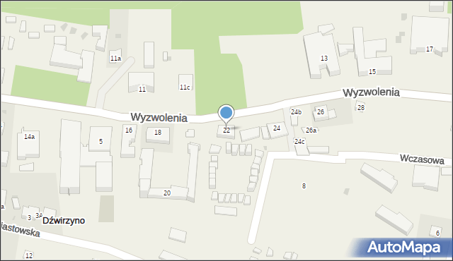 Dźwirzyno, Wyzwolenia, 22, mapa Dźwirzyno