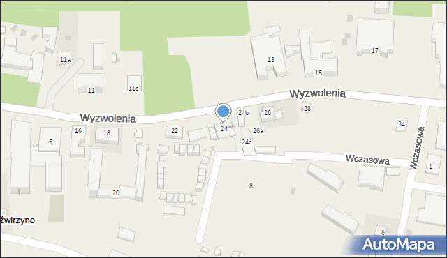 Dźwirzyno, Wyzwolenia, 24, mapa Dźwirzyno