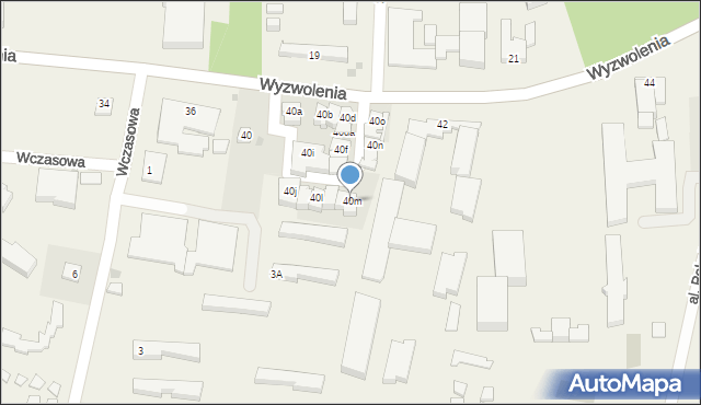 Dźwirzyno, Wyzwolenia, 40m, mapa Dźwirzyno