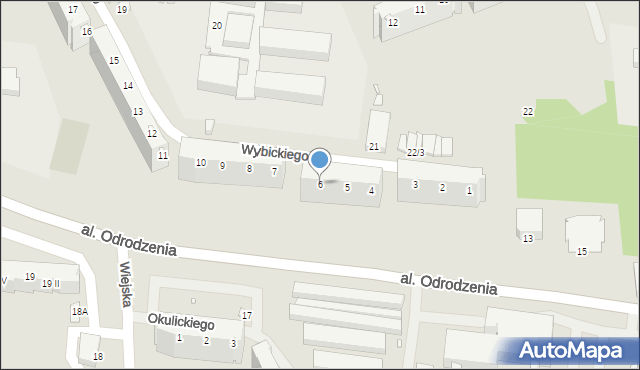 Elbląg, Wybickiego Józefa, gen., 6, mapa Elbląga