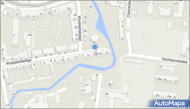 Elbląg, Wyspiańskiego Stanisława, 13a, mapa Elbląga