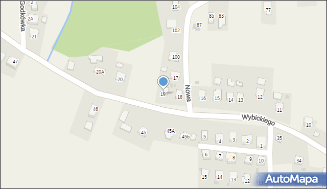 Frysztak, Wybickiego Józefa, gen., 19, mapa Frysztak