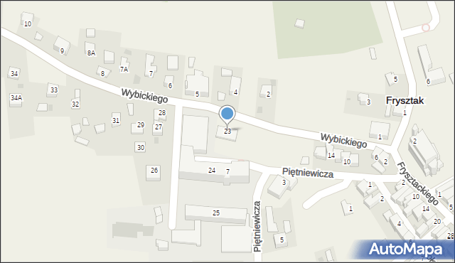 Frysztak, Wybickiego Józefa, gen., 23, mapa Frysztak