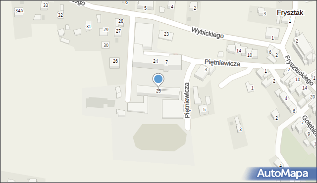 Frysztak, Wybickiego Józefa, gen., 25, mapa Frysztak