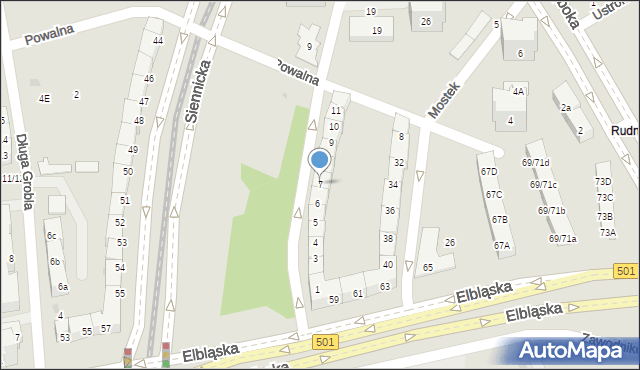 Gdańsk, Wygon, 7, mapa Gdańska