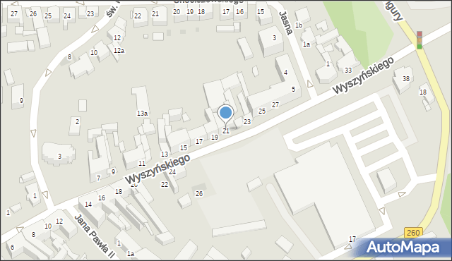 Gniezno, Wyszyńskiego Stefana, ks. kard., 21, mapa Gniezna