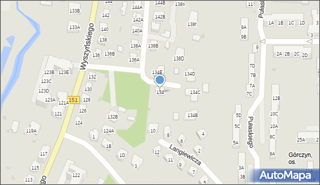 Gorzów Wielkopolski, Wyszyńskiego Stefana, ks. kard., 134, mapa Gorzów Wielkopolski