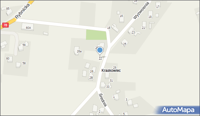 Gorzyce, Wyzwolenia, 22, mapa Gorzyce