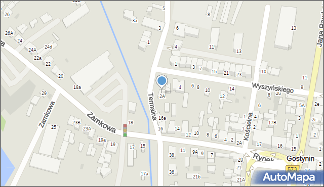 Gostynin, Wyszyńskiego Stefana, ks. kard., 2a, mapa Gostynin
