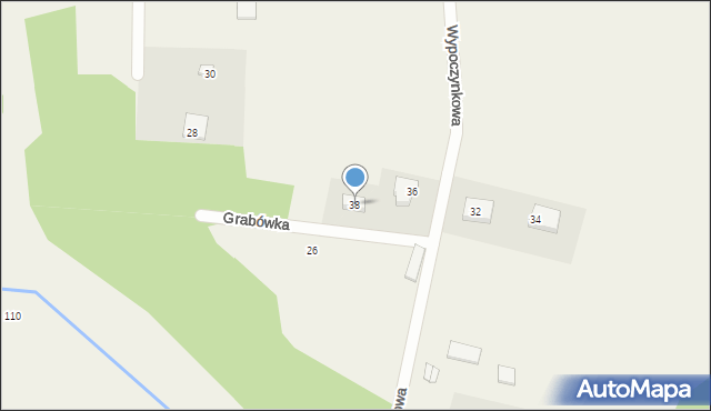 Grabówka, Wypoczynkowa, 38, mapa Grabówka