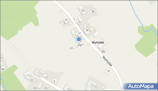 Grywałd, Wymyśle, 47a, mapa Grywałd