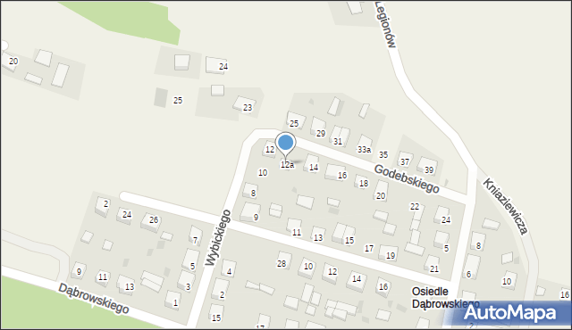 Horyniec-Zdrój, Wybickiego Józefa, gen., 12a, mapa Horyniec-Zdrój