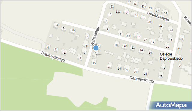 Horyniec-Zdrój, Wybickiego Józefa, gen., 2, mapa Horyniec-Zdrój
