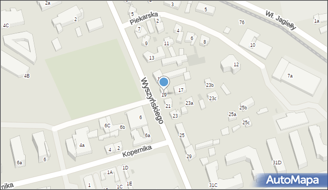 Iława, Wyszyńskiego Stefana, ks. kard., 19, mapa Iława