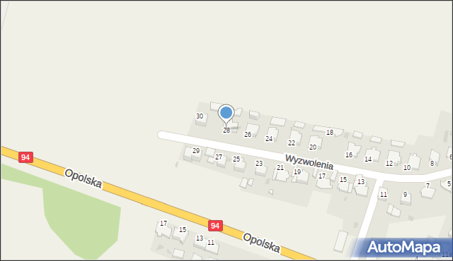 Izbicko, Wyzwolenia, 28, mapa Izbicko