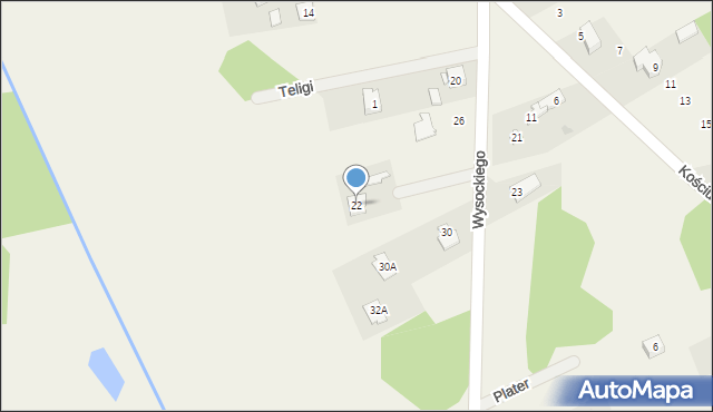 Jaktorów-Kolonia, Wysockiego Piotra, 22, mapa Jaktorów-Kolonia