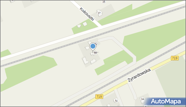 Jaktorów-Kolonia, Wysockiego Piotra, 54, mapa Jaktorów-Kolonia