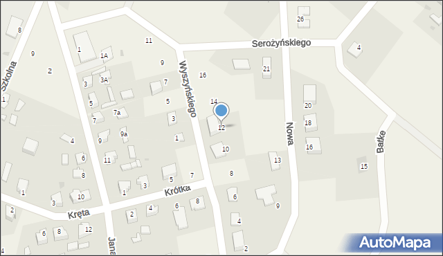 Jamielnik, Wyszyńskiego Stefana, ks. kard., 12, mapa Jamielnik