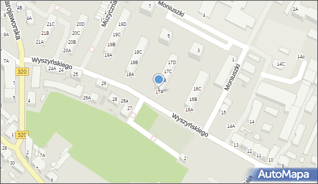 Jawor, Wyszyńskiego Stefana, ks. kard., 17A, mapa Jawor