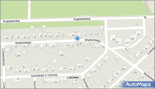 Jaworzno, Wybickiego Józefa, gen., 11, mapa Jaworzno