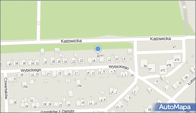 Jaworzno, Wybickiego Józefa, gen., 14, mapa Jaworzno