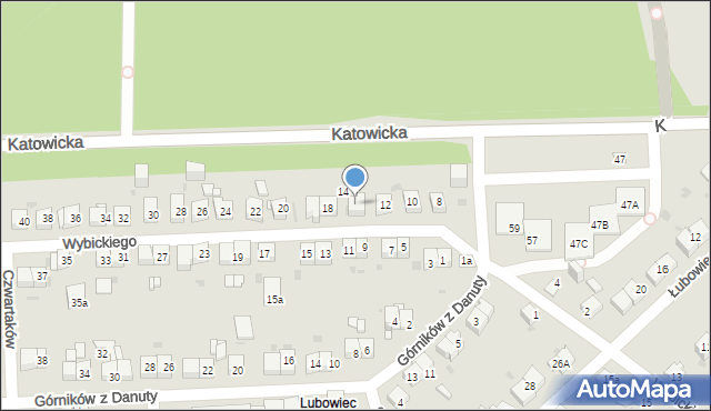 Jaworzno, Wybickiego Józefa, gen., 16, mapa Jaworzno