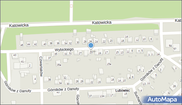 Jaworzno, Wybickiego Józefa, gen., 23, mapa Jaworzno