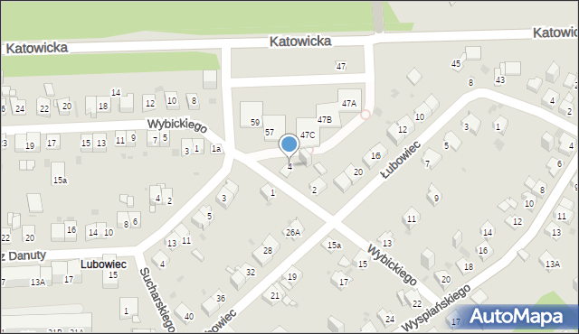 Jaworzno, Wybickiego Józefa, gen., 4, mapa Jaworzno