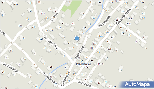 Jaworzno, Wysockiego Piotra, 1, mapa Jaworzno