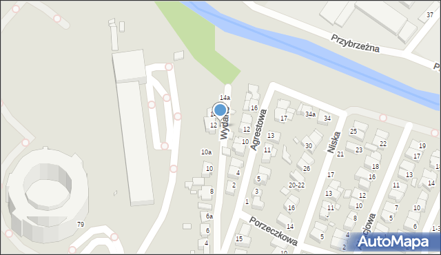 Kalisz, Wydarte, 12a, mapa Kalisza