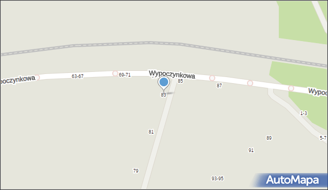 Kalisz, Wypoczynkowa, 83, mapa Kalisza