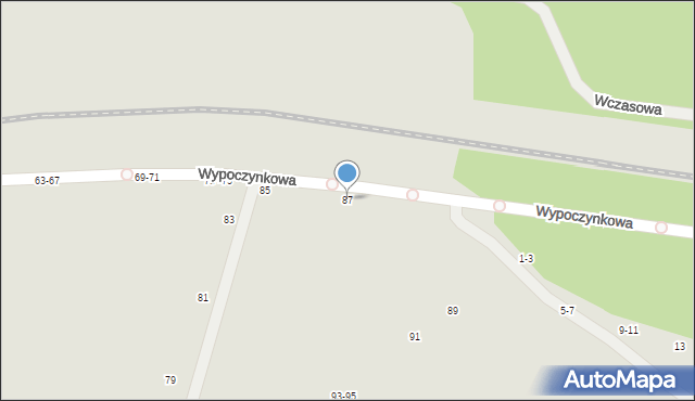 Kalisz, Wypoczynkowa, 87, mapa Kalisza