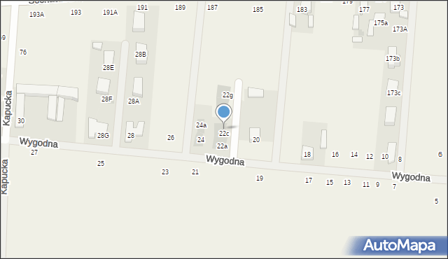 Kaputy, Wygodna, 22d, mapa Kaputy