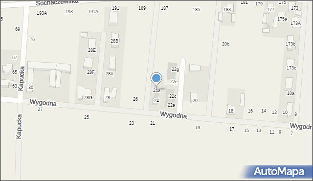 Kaputy, Wygodna, 24a, mapa Kaputy