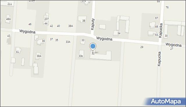 Kaputy, Wygodna, 31, mapa Kaputy