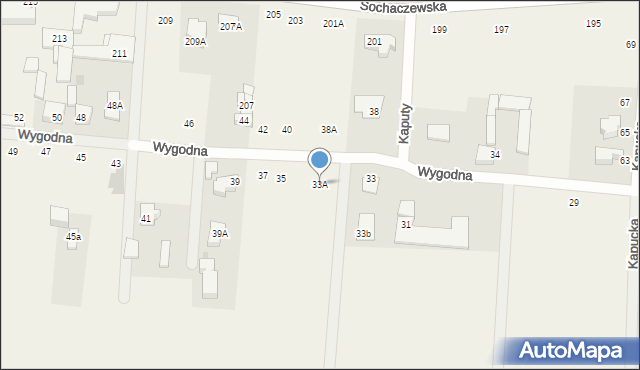 Kaputy, Wygodna, 33A, mapa Kaputy